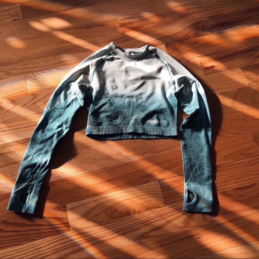 Gymshark Ombre Teal/Ice Blue Crop Top